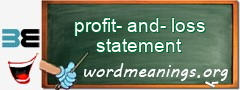 WordMeaning blackboard for profit-and-loss statement